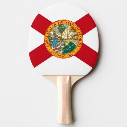 Ping pong paddle with Flag of Florida USA