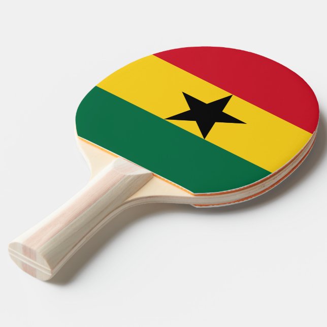 Ping pong paddle with Flag of Ghana (Front Angle)
