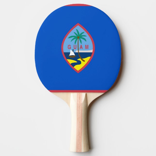 Ping pong paddle with Flag of Guam, USA (Back)