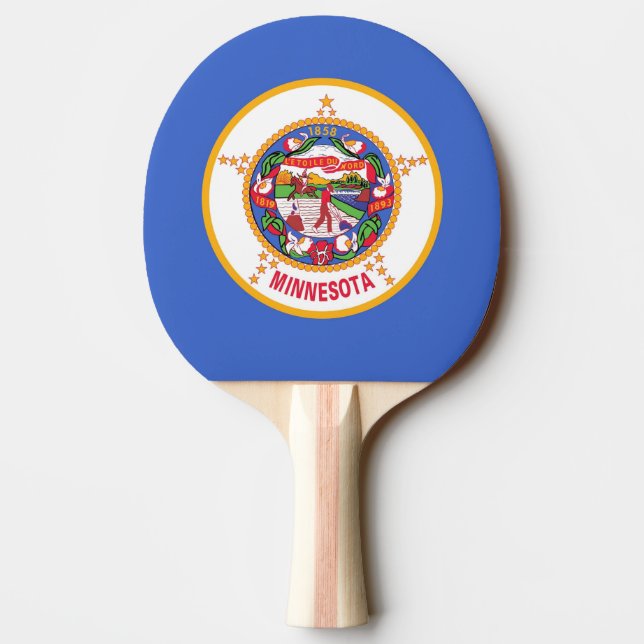 Ping pong paddle with Flag of Minnesota, USA (Back)