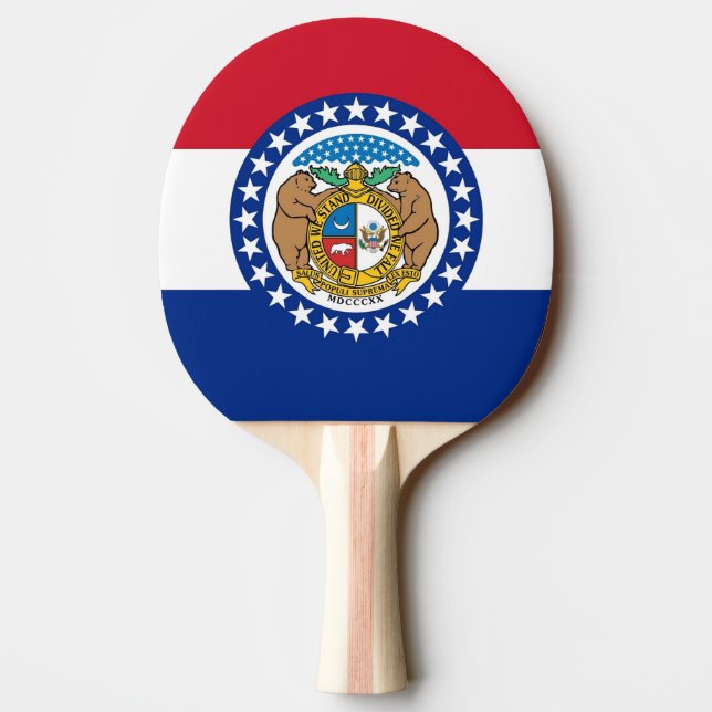 Ping pong paddle with Flag of Missouri, USA (Back)