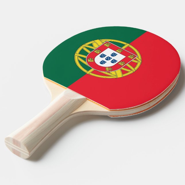 Ping pong paddle with Flag of Portugal (Front Angle)