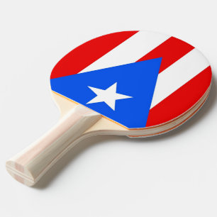 Ping pong paddle with Flag of Puerto Rico, USA