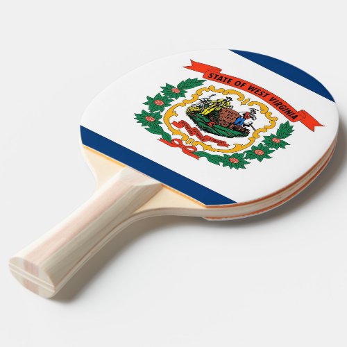 Ping pong paddle with Flag of West Virginia USA