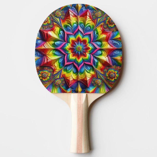 Ping pong paddle with LGBTQ Colors (Back)