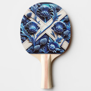 Ping pong paddle with Scottish Thistles