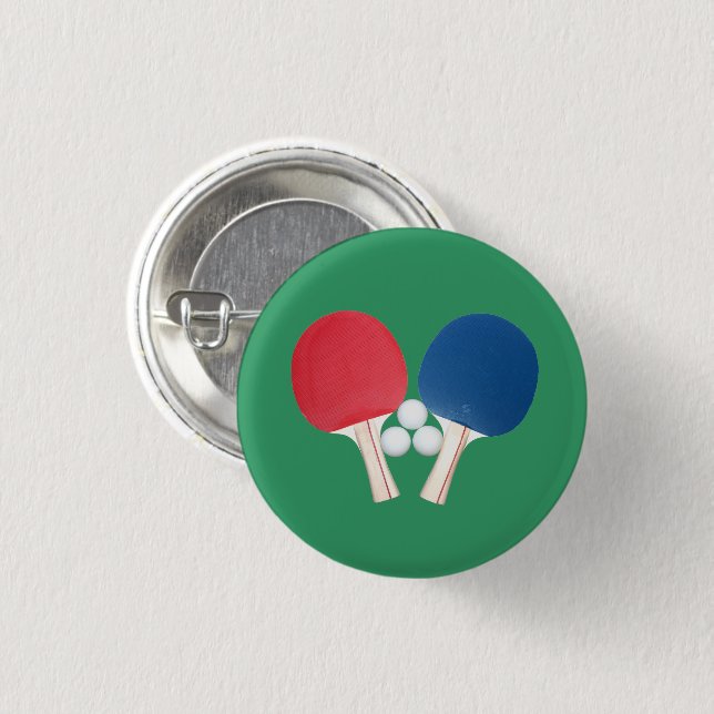 Ping Pong Paddles and Balls Button (Front & Back)