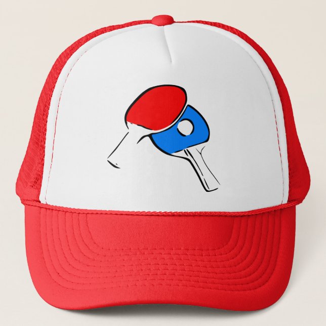 Ping Pong Paddles & Ball Trucker Hat (Front)