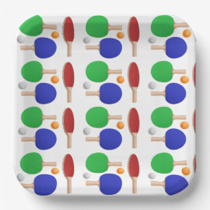 Ping Pong Paper Plates, Table Tennis Party Plates
