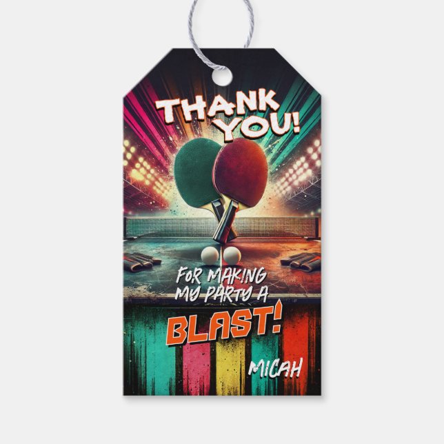 Ping Pong party favor tag (Front)