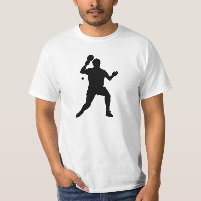 Ping Pong Player Silhouette T-Shirt (Front)