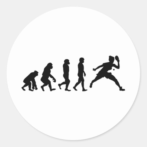 Ping Pong Player Table Tennis Evolution Classic Round Sticker