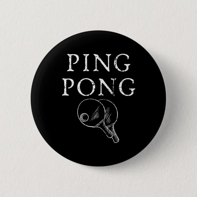 Ping Pong Players Paddle Table Tennis Sports Lover Button (Front)