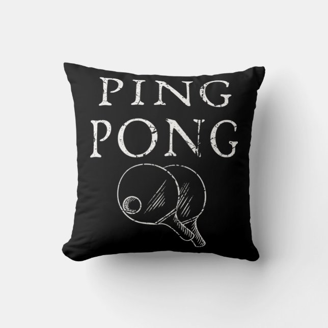 Ping Pong Players Paddle Table Tennis Sports Lover Throw Pillow (Front)