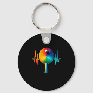 Ping pong pulse table tennis heartbeat ekg long keychain