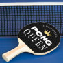 PING PONG QUEEN Name Editable Black 2-Sided Ping Pong Paddle