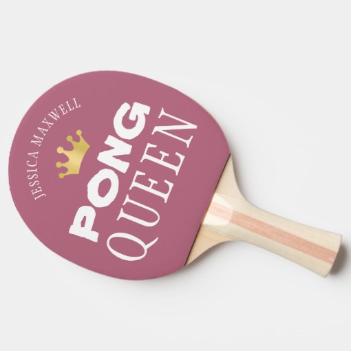 PING PONG QUEEN Personalized Editable Rose Gold Ping Pong Paddle | Zazzle