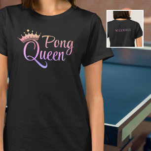 Ping Pong Queen Pink Purple Name T-Shirt