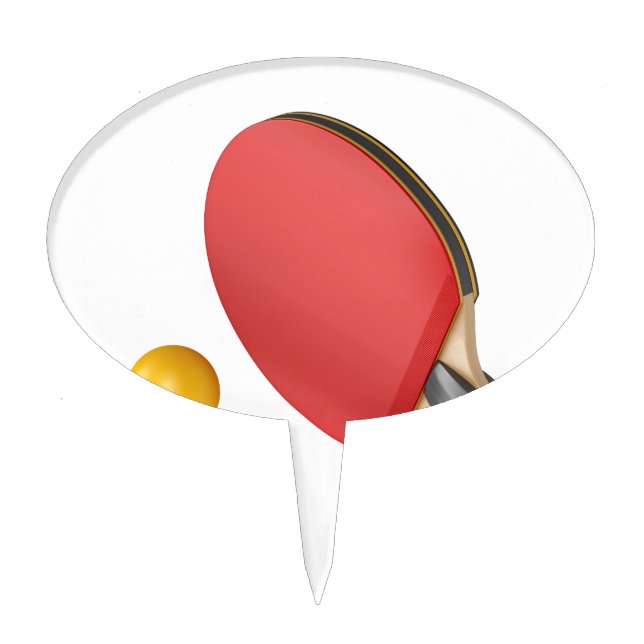 Ping pong racket and ball cake topper (Front)