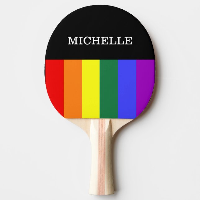 Ping-Pong Racket Gay Rainbow Pride Ping Pong Paddle (Front)