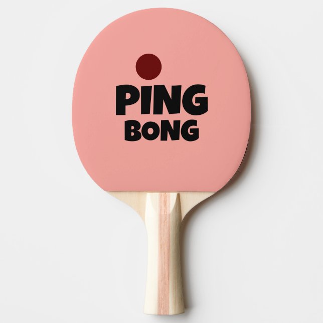 Ping Pong Racket Ping Bong word game. Gift Paddle (Front)