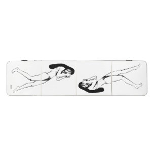 Ping Pong Table - Black & White Lady - HAMbyWG