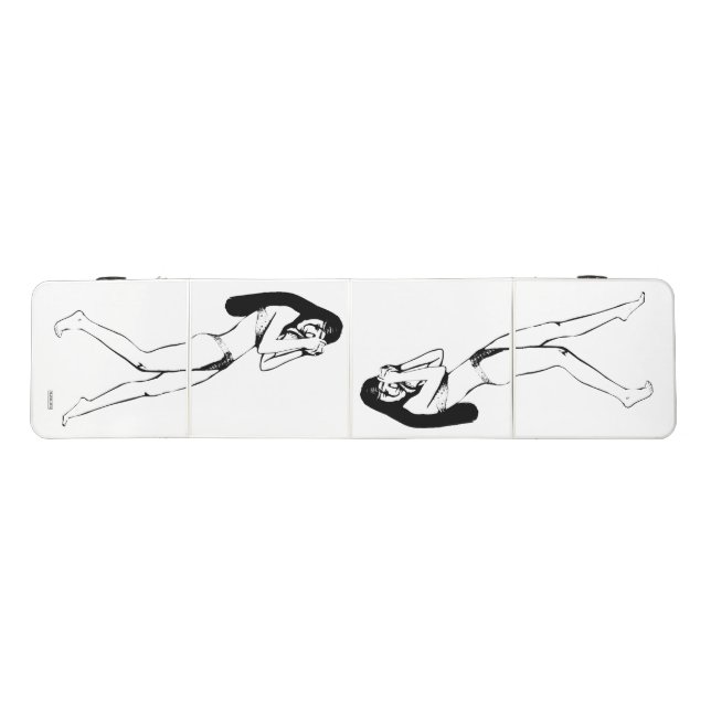 Ping Pong Table - Black & White Lady - HAMbyWG (Top)