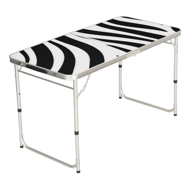 Ping Pong Table Black & White Leopard  (Angled)
