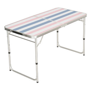 Ping Pong Table Blue, Pink & White Stripe