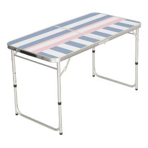 Ping Pong Table Blue, Pink & White Stripe