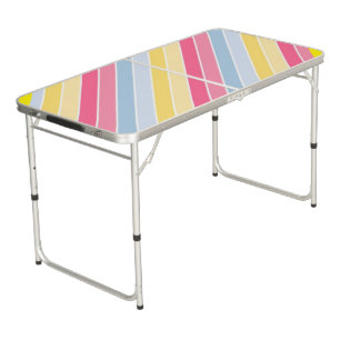 Ping Pong Table Cute Happy Colorful Stripe