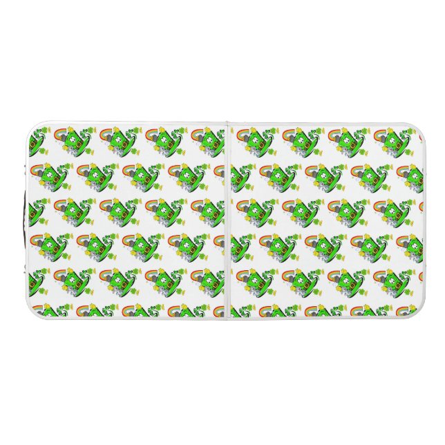 Ping Pong Table Happy St. Patrick's Day Rabbit  (Top)