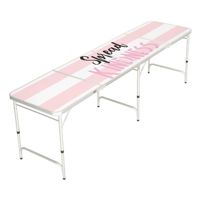 Ping Pong Table Kindness Baby Pink & White Stripe (Angled)