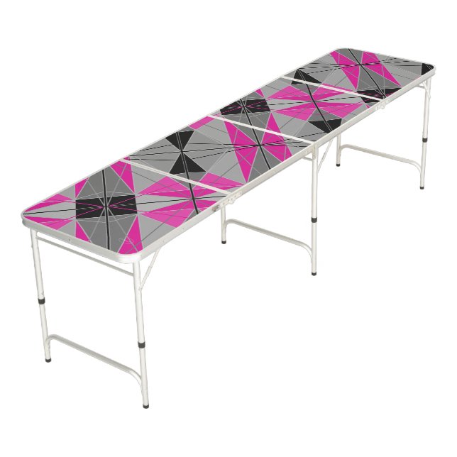Ping Pong Table - Pink Black and Gray  - HAMbyWG (Angled)