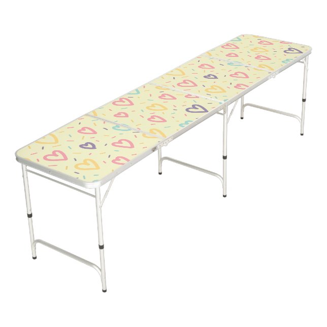 Ping Pong Table Soft Baby Yellow Hearts (Angled)