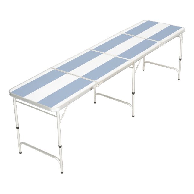 Ping Pong Table Soft Blue & White Stripe (Angled)