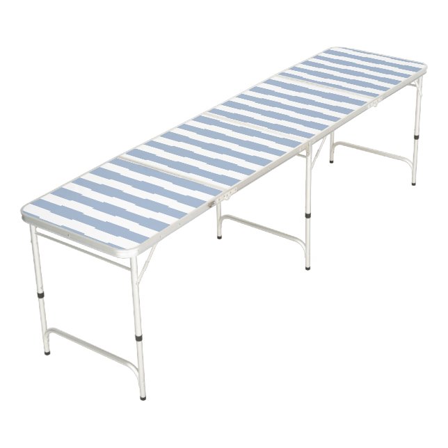 Ping Pong Table Soft Blue & White Stripe (Angled)