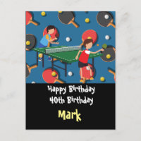 Ping pong Table Tennis Birthday Card