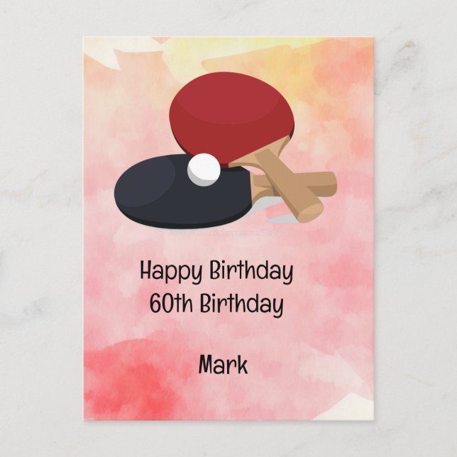  Ping pong Table Tennis Birthday Card (Front)
