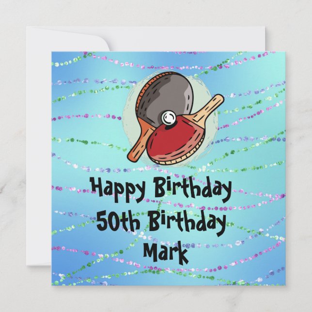  Ping pong Table Tennis Birthday Card (Front)