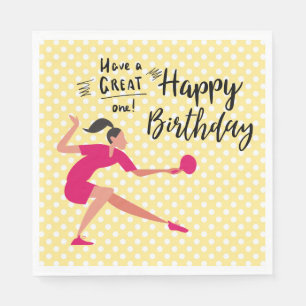 Ping Pong Table Tennis Birthday Girl for Party   Napkins