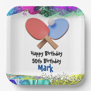 Ping pong Table Tennis Birthday Paper Plates
