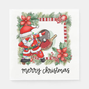 Ping Pong Table Tennis Christmas Themed Napkins