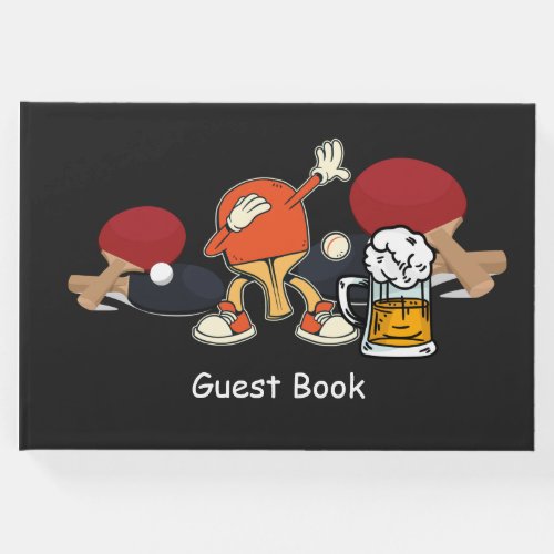 Ping Pong Table Tennis Dabbing with beer funny Guest Book