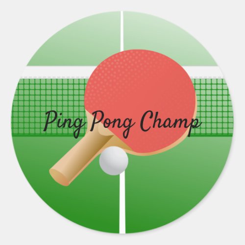 Ping Pong Table Tennis Design Classic Round Sticker