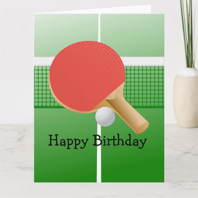 Ping Pong Table Tennis Design Greeting Card