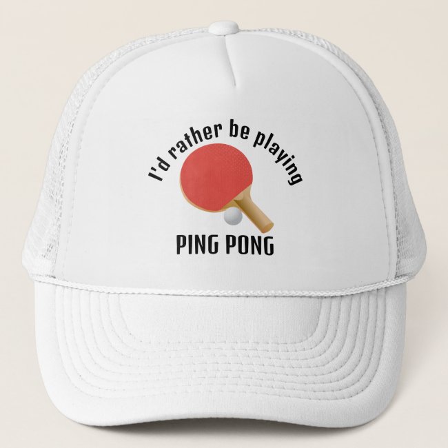 Ping Pong Table Tennis Design Hat