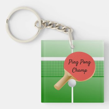 Ping Pong Table Tennis Design Keychain by SjasisSportsSpace at Zazzle