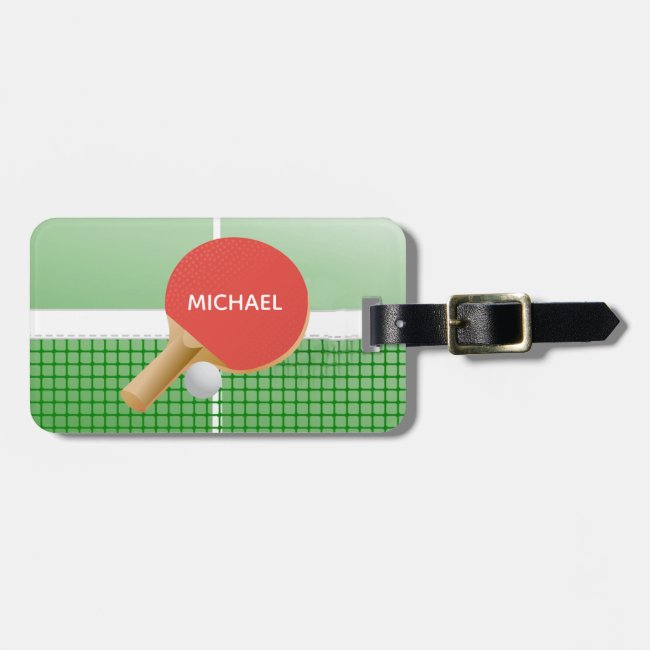 Ping Pong Table Tennis Design Luggage Tag