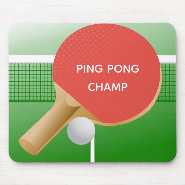 Ping Pong Table Tennis Design Mouse Pad